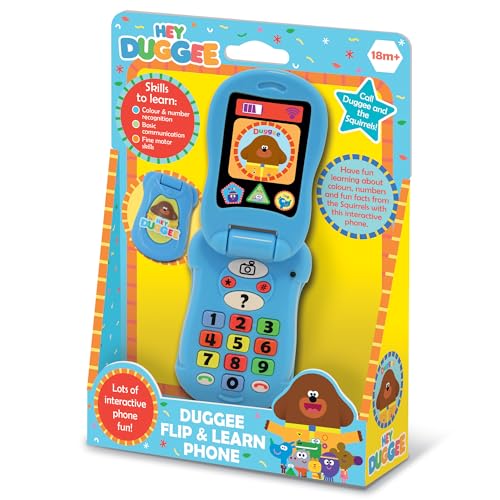 Hey Duggee Toys, Flip & Learn Toy Phone for Kids - Hilft Kind Entwicklung, Lernen, Problemlösung, Kommunikation, Hand-Eye-Koordination und Motorik, 18+ Monate, Blau von Hey Duggee