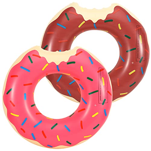 HeySplash Aufblasbar Schwimmring, 2 Stück 76CM Angebissener Donut Schwimmreifen Luftmatratze Faltbar Ring Sommer Wasserspielzeug Schwimmer für Pool See, Rosa+Braun HeySplash Aufblasbar Schwimmring, 2 Stück 76CM Angebissener Donut Schwimmreifen Luftmatratze Faltbar Ring Sommer Wasserspielzeug Schwimmer für Pool See, Rosa+Braun von HeySplash