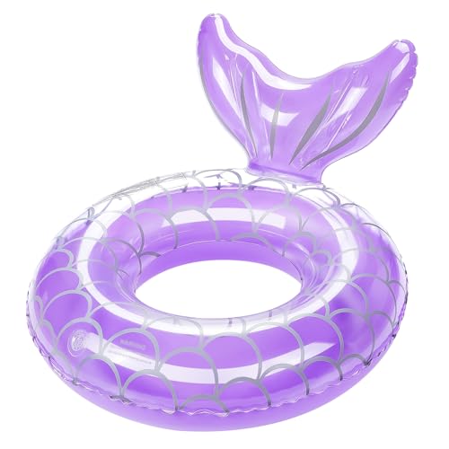 HeySplash Aufblasbarer Schwimmring, 1 Stück Schwimmreifen mit Meerjungschwanzes Form für Pool Strand, PVC Schwimm Ring für Kinder/Erwachsene mit einem Gewicht von 38-88 Lbs, Lila von HeySplash