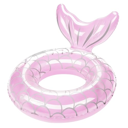 HeySplash Aufblasbarer Schwimmring, 1 Stück Schwimmreifen mit Meerjungschwanzes Form für Pool Strand, PVC Schwimm Ring für Kinder/Erwachsene mit einem Gewicht von 38-88 Lbs, Rosa von HeySplash