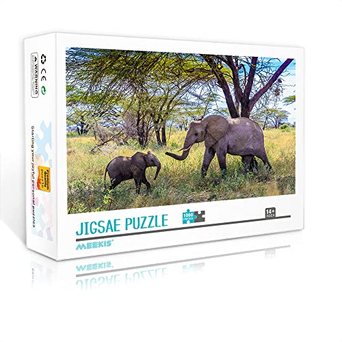 1000 Teile Mini-Puzzle für Erwachsene Elefant Klassisches Puzzle Machen Sie EIN einzigartiges Puzzle-Geschenk (38 x 26 cm Kartonpuzzle) Puzzle für Erwachsene und Kinder von Heyazc