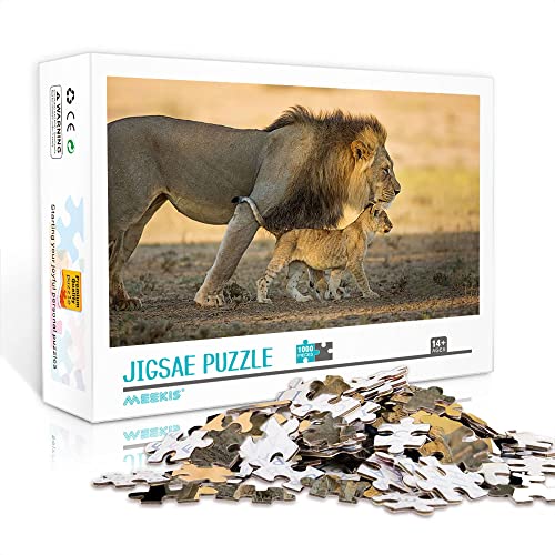 1000 Teile Mini-Puzzle für Erwachsene Löwe Klassisches Puzzlespiel Spielzeug Zuhause Reisegeschenk (38 x 26 cm Kartonpuzzle) Puzzles für Erwachsene und Kinder von Heyazc