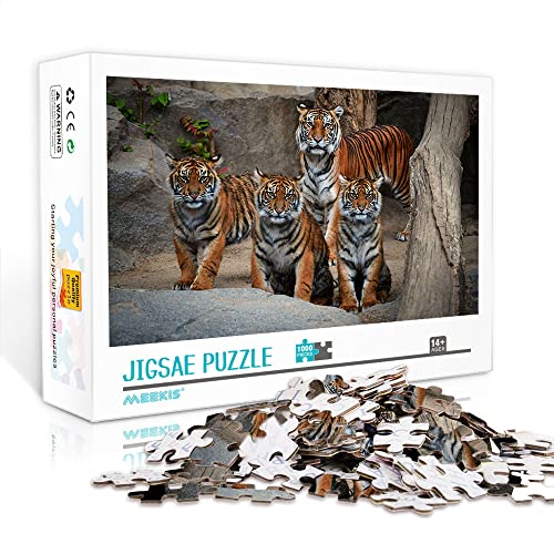 1000 Teile Minipuzzle für Erwachsene Tiger Classic Puzzle Family Challenge Game Puzzle Gift (38x26cm Kartonpuzzle) Puzzles für Erwachsene und Kinder von Heyazc