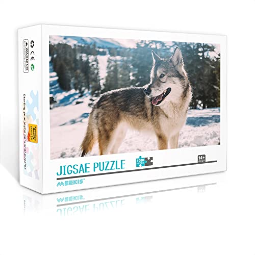 1000 Teile Minipuzzle für Erwachsene Wolf Klassisches Puzzle Familienpuzzle Geschenkspiel (38x26cm Kartonpuzzle) Puzzle für Erwachsene und Kinder von Heyazc