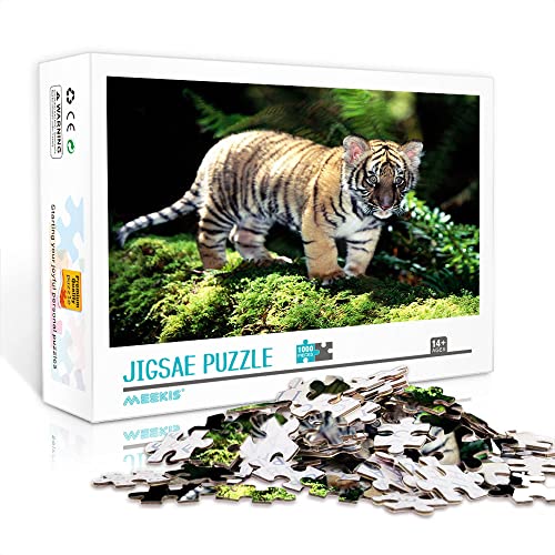 Mini-Puzzle für Erwachsene 1000 Teile Tiger-Set Puzzle-Spiel für Heimdekoration (38 x 26 cm Karton-Puzzle) Puzzles für Erwachsene und Kinder von Heyazc