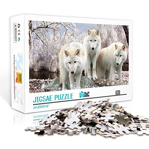 Mini-Puzzle für Erwachsene 1000 Teile Wolf Puzzle-Set Erwachsene und Kinder (Papppuzzle 38x26cm) Puzzles für Erwachsene und Kinder von Heyazc