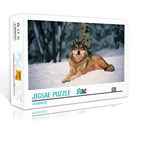 Mini-Puzzle für Erwachsene 1000 Teile Wolf Puzzle-Set Puzzlespiel für Heimdekoration (38 x 26 cm Kartonpuzzle) Puzzles für Erwachsene und Kinder von Heyazc