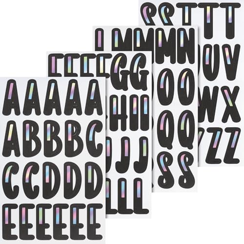 Heyda Sticker „Alphabet“ | 100×190 mm, schwarz/silberfarben irisierend, 4 Blatt von Heyda