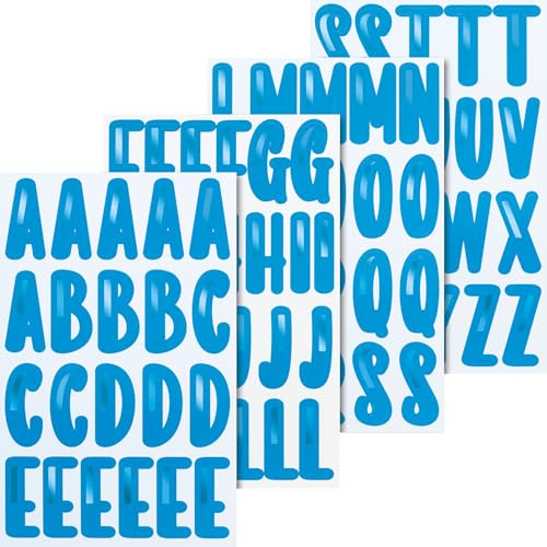 Heyda Sticker „Alphabet“ | 100×190 mm, blau/blau metallic, 4 Blatt von Heyda