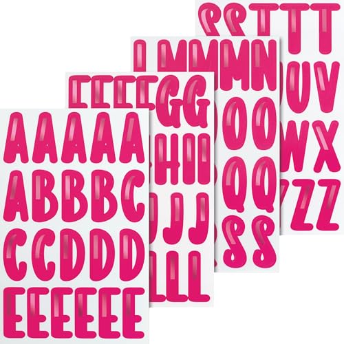 Heyda Sticker „Alphabet“ | 100×190 mm, pink/pink metallic, 4 Blatt von Heyda
