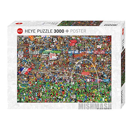 HEYE 29205 - Standardpuzzle Fussball History, Alex Bennett, 3000 Teile, Limitierte Auflage mit Golddruck von Heye