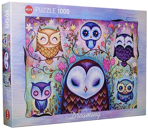 HEYE 29768 Standardpuzzle, Big Owl 1000 Teile, Jeremiah Ketner Puzzle, Silver von Heye
