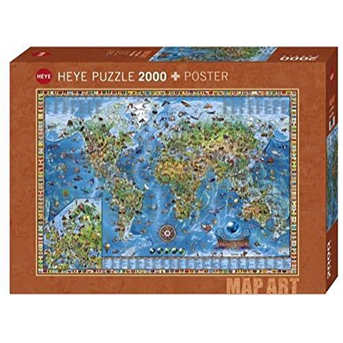 HEYE 29846 Amazing World Standart 2000 Teile, Map Art, inkl. Poster, Tan von HEYE