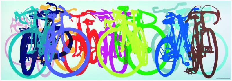 Heye Bike Art - Panoramapuzzle - Colourful Row 1000 Teile Puzzle Heye-29737 von Heye