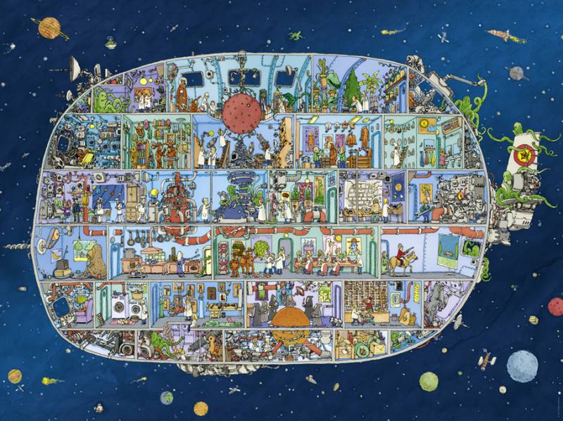 Heye Cartoon Triangular - Spaceship 1500 Teile Puzzle Heye-29841 von Heye