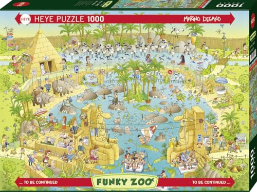 Heye FBA_HY29693 Nile Habitiat, Funky Zoo, Degano Puzzle, Brown: 1000 Teile (Funky Zoo Puzzle Heye) von Heye