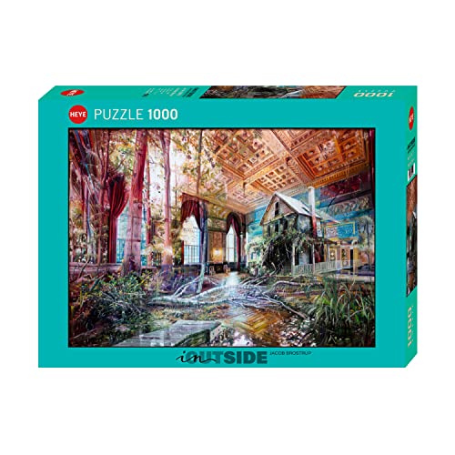 Heye Intruding House 1000 Teile Kunstpuzzle, Teal/Turquoise Green, 50 x 70 cm von Heye