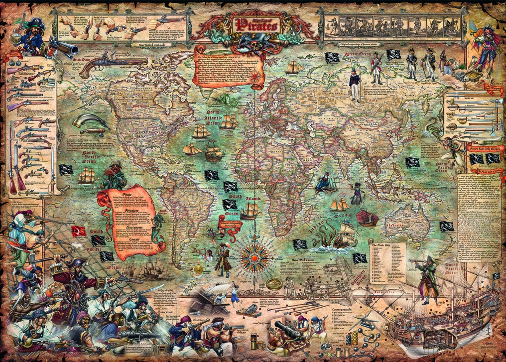 Heye Map Art - Pirate World 2000 Teile Puzzle Heye-29847 von Heye