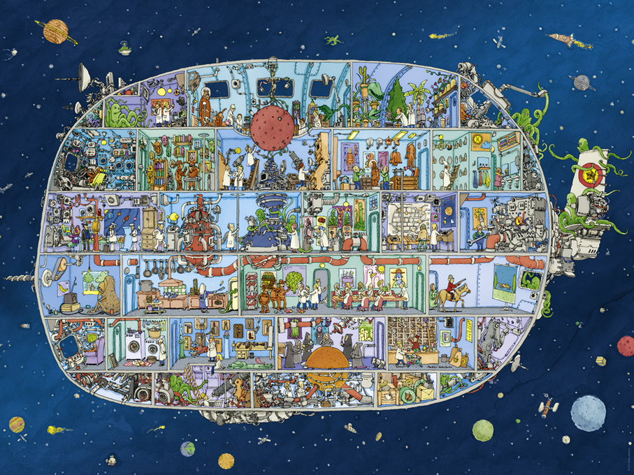 Heye Mattias Adolfsson - Spaceship 1500 Teile Puzzle Heye-29841 Heye Mattias Adolfsson - Spaceship 1500 Teile Puzzle Heye-29841 von Heye