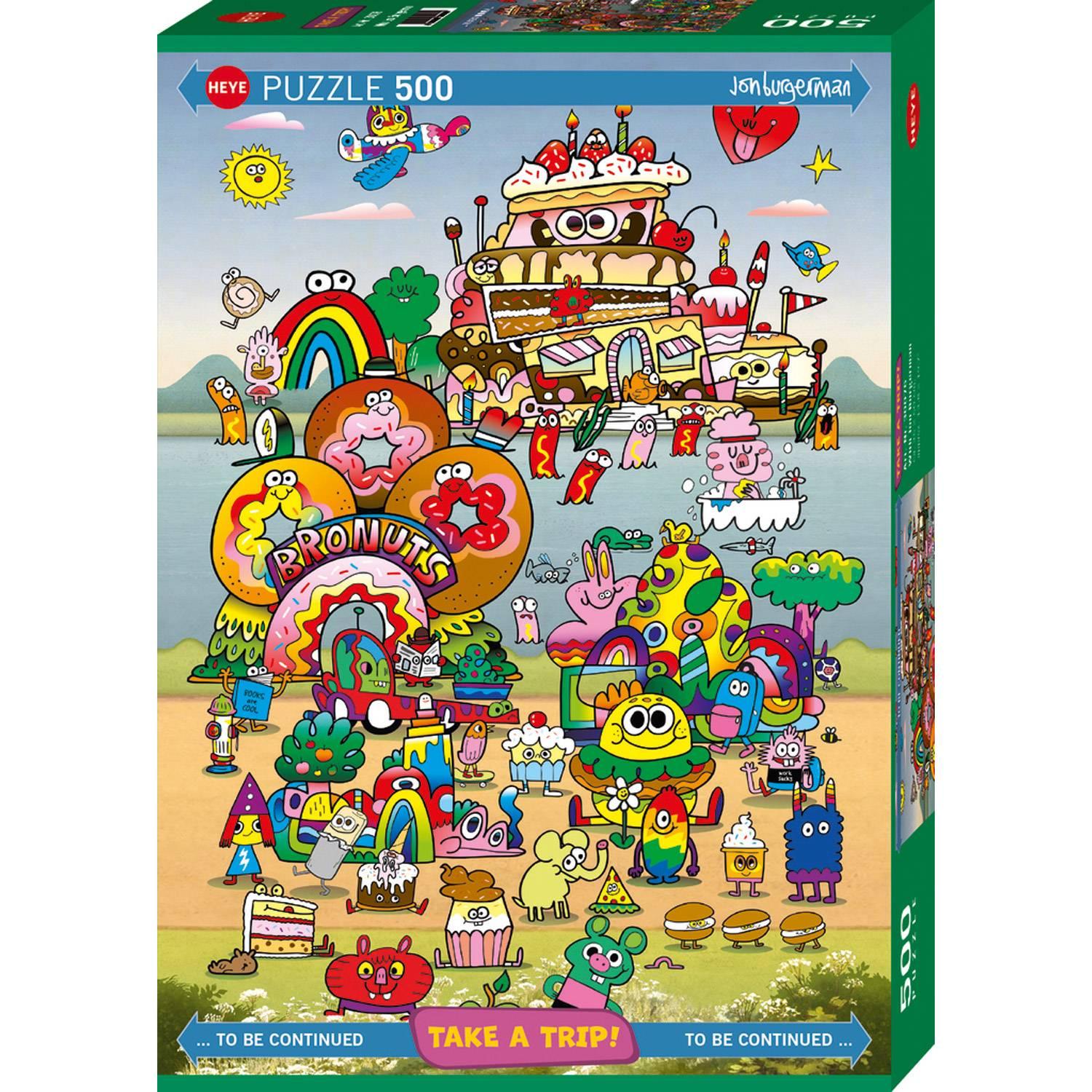 Heye Puzzle 500 Teile - Take a Trip! With Jon Burgerman - von Heye