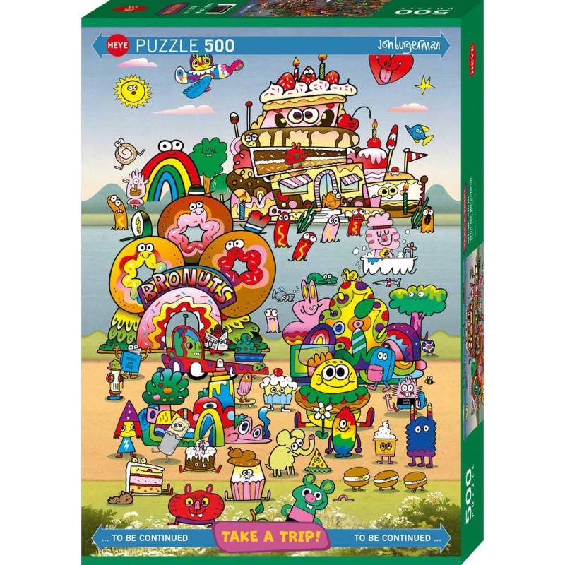 Heye Puzzle 500 Teile - Take a Trip! With Jon Burgerman - von Heye