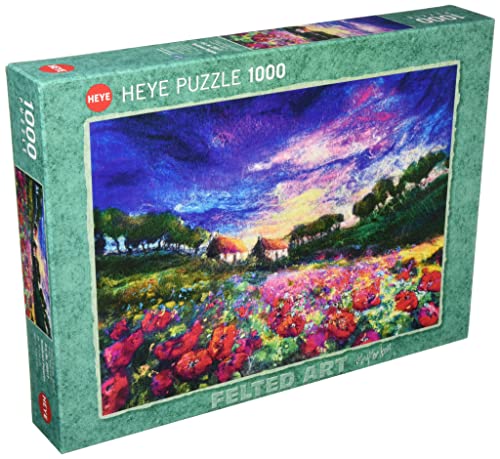 Heye HY29917 Sundown Poppies, Felted Art, Mackay Puzzle, White von Heye