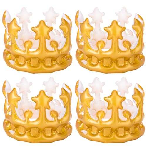 Heyu-Lotus 4 Stück Aufblasbare Krone König Krone Königin Krone Aufblasbare Geburtstagskrone Gold Krone Karnevalskostüm Zubehör für Jugendliche und Erwachsene Geburtstag Dekoration Heyu-Lotus 4 Stück Aufblasbare Krone König Krone Königin Krone Aufblasbare Geburtstagskrone Gold Krone Karnevalskostüm Zubehör für Jugendliche und Erwachsene Geburtstag Dekoration von Heyu-Lotus