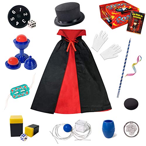 Heyzeibo Zauberkasten - Zaubertricks Set für Kinder mit Zauberstab, Zylinder, Kostüm & vieles mehr, Neuheit Magie Requisiten Zauber Tricks Geburtstag Geschenk für Magier Junge Mädchen von Heyzeibo