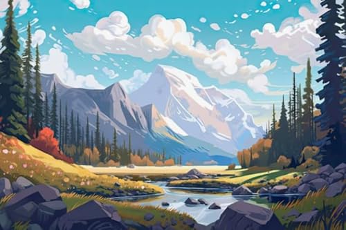 1000 Teile Puzzles,Abstrakt Landscapes Painting,Erwachsenes Puzzle Herausforderung Spiel,Erwachsene Stressabbau Spiel Kunst Bild Tr32Gf von HfmQuisutron