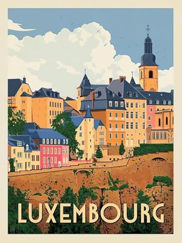 HfmQuisutron Jigsaw Puzzle 1000 Teile Luxemburg Scenic Travel Poster Holzpuzzle Home Stressabbau Spiel Vf83Za von HfmQuisutron