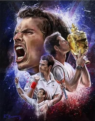 HfmQuisutron Puzzle 1000 Stück,Tennis Player Sports Painting Posters,Jigsaw Puzzles,Fun Spiel Spielzeug Lehrreich Spiel for Erwachsene,Gedächtnis Und Wahrnehmung Spiels Fc247Pj von HfmQuisutron
