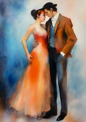 Puzzle 1000 Teile,Abstrakt Dance Oil Painting,Colourful Art Puzzle,Fun Memory Cognition Spiels,Stressabbau Toys Für Familie Tr142Gf von HfmQuisutron