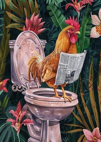 Puzzle 1000 Teile,Funny Animals On Toilet Picture,Abstrakte Kunst Puzzle,Lernspiele Für Erwachsene,Personalisiertes Herausforderung-Spielzeug Tr08Gf von HfmQuisutron