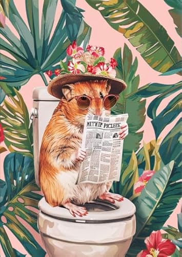 Puzzle 1000 Teile,Funny Animals On Toilet Picture,Abstrakte Kunst Puzzle,Lernspiele Für Erwachsene,Personalisiertes Herausforderung-Spielzeug Tr09Gf von HfmQuisutron
