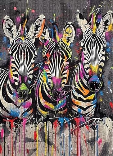 Puzzle 1000 Teile,Graffiti Animals Posters,Colourful,Abstrakte Kunst Puzzle,Memory Spiels Für Erwachsenes,Familie Stressabbau Toys Tr48Gf von HfmQuisutron
