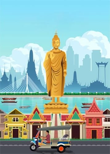 Puzzles 1000 Teiles,Lernspielzeug Für Kinder Puzzle,Thailand Retro Travel Art Poster,Gedächtnis Spiele Für Erwachsene,Wand Kunst Decor Ya225Qn von HfmQuisutron