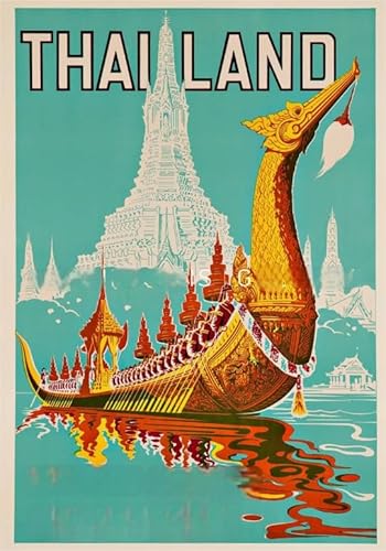 Puzzles 1000 Teiles,Lernspielzeug Für Kinder Puzzle,Thailand Retro Travel Art Poster,Gedächtnis Spiele Für Erwachsene,Wand Kunst Decor Ya228Qn von HfmQuisutron