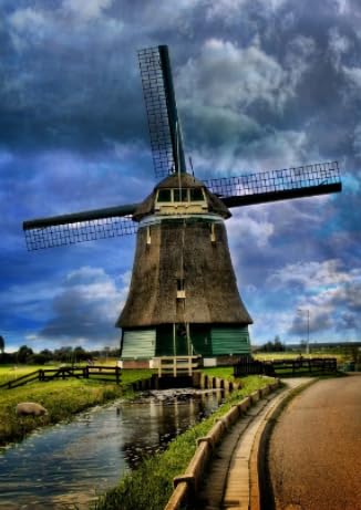 Windmillss Landschaft,Puzzles 1000 Stück,Lernspielzeug Für Kinder,Wand Kunst Dekoration,Puzzles for Elderly Adults,Gedächtnis Erkenntnis Spiele Xd129Zs von HfmQuisutron