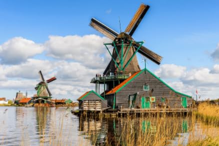 Windmillss Landschaft,Puzzles 1000 Stück,Lernspielzeug Für Kinder,Wand Kunst Dekoration,Puzzles for Elderly Adults,Gedächtnis Erkenntnis Spiele Xd133Zs von HfmQuisutron
