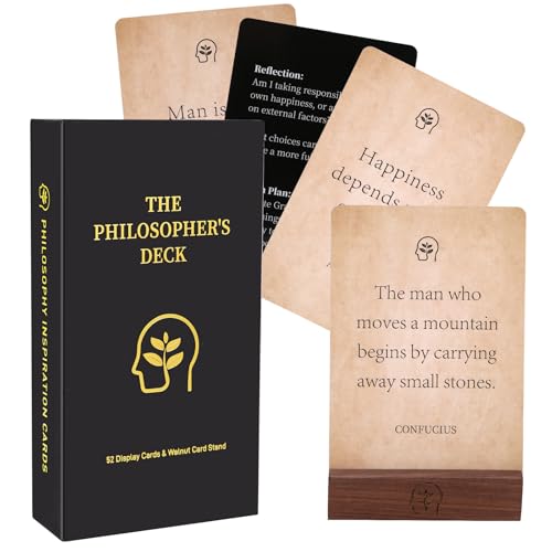 The Philosopher's Deck, 52 Stoische Philosophie-Zitatkarten mit Präsentationsständer, Tagebuch, Aktionsplan für persönliches Wachstum, tolles Geschenk für Männer und Frauen, tägliche The Philosopher's Deck, 52 Stoische Philosophie-Zitatkarten mit Präsentationsständer, Tagebuch, Aktionsplan für persönliches Wachstum, tolles Geschenk für Männer und Frauen, tägliche von Hgdsyka