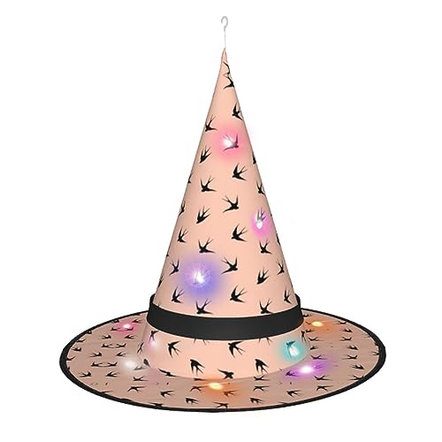 Hgvcse Halloween-Hexenhut, Vogel, Hexenhut, Party, LED-Kurm, Kostüm, Zubehör, Weihnachten, Geburtstag, faltbar, spitz Hgvcse Halloween-Hexenhut, Vogel, Hexenhut, Party, LED-Kurm, Kostüm, Zubehör, Weihnachten, Geburtstag, faltbar, spitz von Hgvcse