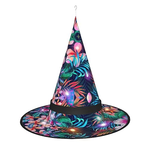 Hgvcse Halloween-Hexenhut mit Blumen, für Party, LED-Kurm, Kostüm, Zubehör, Weihnachten, Geburtstag, faltbar, spitz Hgvcse Halloween-Hexenhut mit Blumen, für Party, LED-Kurm, Kostüm, Zubehör, Weihnachten, Geburtstag, faltbar, spitz von Hgvcse