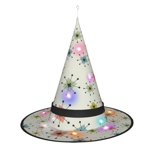 Hgvcse Halloweenabsctract Geometrisches Muster, Weltraum-Hexenhut, Party, LED-Glocke, Kostüm, Zubehör, Weihnachten, Geburtstag, faltbar, spitz Hgvcse Halloweenabsctract Geometrisches Muster, Weltraum-Hexenhut, Party, LED-Glocke, Kostüm, Zubehör, Weihnachten, Geburtstag, faltbar, spitz von Hgvcse
