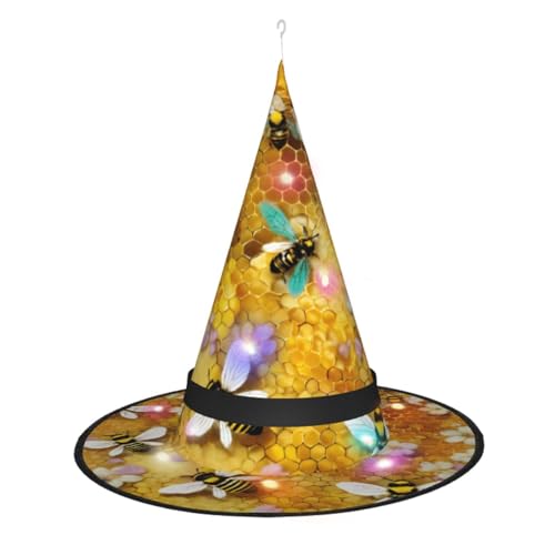 Hgvcse Halloweenbee Fliegender Hexenhut, Party, LED-Stureple, Kostüm, Zubehör, Weihnachten, Geburtstag, faltbar, spitz Hgvcse Halloweenbee Fliegender Hexenhut, Party, LED-Stureple, Kostüm, Zubehör, Weihnachten, Geburtstag, faltbar, spitz von Hgvcse