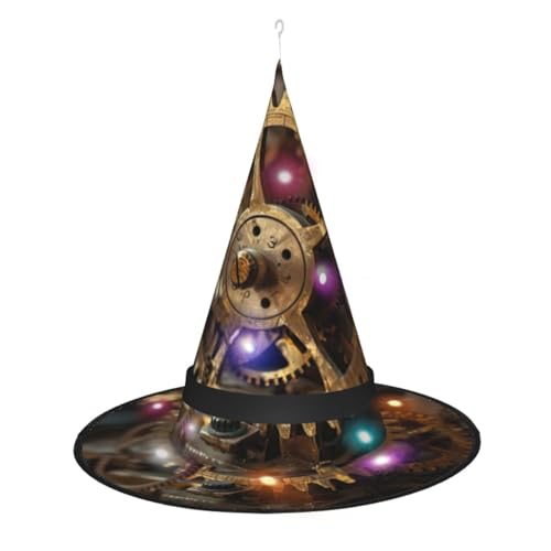 Hgvcse Halloweenclock Gear Hexenhut Party Led Steeple Top Kostüm Zubehör Weihnachten Geburtstag Faltbar Spitz Hgvcse Halloweenclock Gear Hexenhut Party Led Steeple Top Kostüm Zubehör Weihnachten Geburtstag Faltbar Spitz von Hgvcse