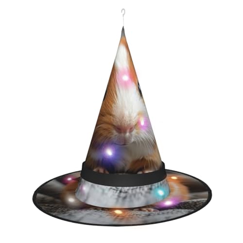 Hgvcse Halloweenguinea Schweine-Hexenhut, Party, LED-Stureple, Kostüm, Zubehör, Weihnachten, Geburtstag, faltbar, spitz Hgvcse Halloweenguinea Schweine-Hexenhut, Party, LED-Stureple, Kostüm, Zubehör, Weihnachten, Geburtstag, faltbar, spitz von Hgvcse