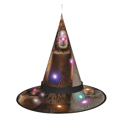 Hgvcse Halloweeni Love Alpakas Hexenhut Party Led Steeple Top Kostüm Zubehör Weihnachten Geburtstag Faltbar Spitz von Hgvcse