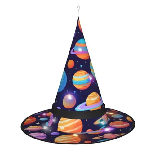 Hgvcse Halloweenplanet Muster Hexenhut Party Led Steeple Top Kostüm Zubehör Weihnachten Geburtstag Faltbar Spitz Hgvcse Halloweenplanet Muster Hexenhut Party Led Steeple Top Kostüm Zubehör Weihnachten Geburtstag Faltbar Spitz von Hgvcse