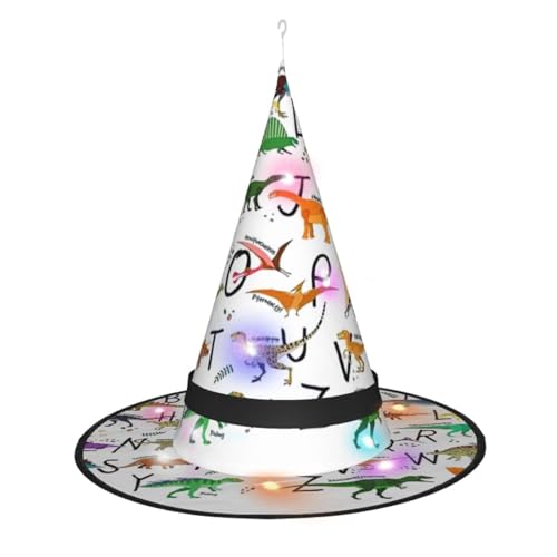 Hgvcse Halloweenstylish Lernalphabete mit Dinosauriern, Hexenhut, Party, LED-Glockenform, Kostüm, Zubehör, Weihnachten, Geburtstag, faltbar, spitz Hgvcse Halloweenstylish Lernalphabete mit Dinosauriern, Hexenhut, Party, LED-Glockenform, Kostüm, Zubehör, Weihnachten, Geburtstag, faltbar, spitz von Hgvcse
