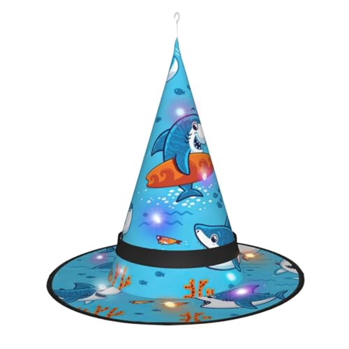 Hgvcse Halloweenundersea Wal Hexenhut Party Led Steeple Top Kostüm Zubehör Weihnachten Geburtstag Faltbar Spitz von Hgvcse